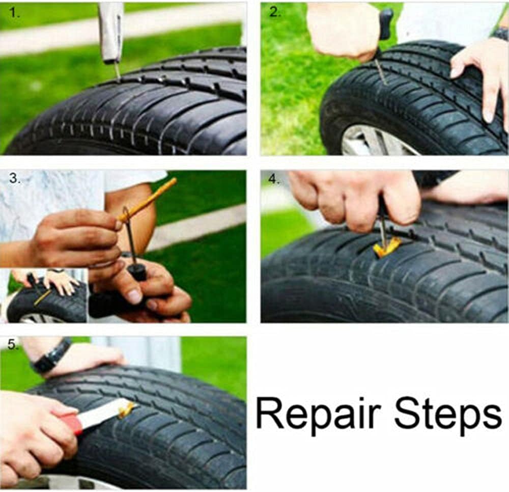 HappyBeeFlying Tire Plugs 150pcs,Rubber Tire Repair Plugs Self vulcanizing Strips 4 x 1/4 for Tubeless Tires