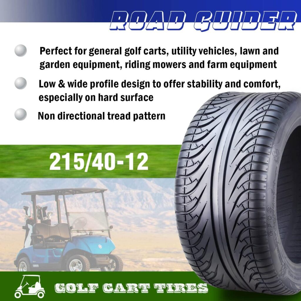 ROADGUIDER 215/40-12 Golf Cart ATV Tires 4 Ply 215/40x12 -Set 4-14005