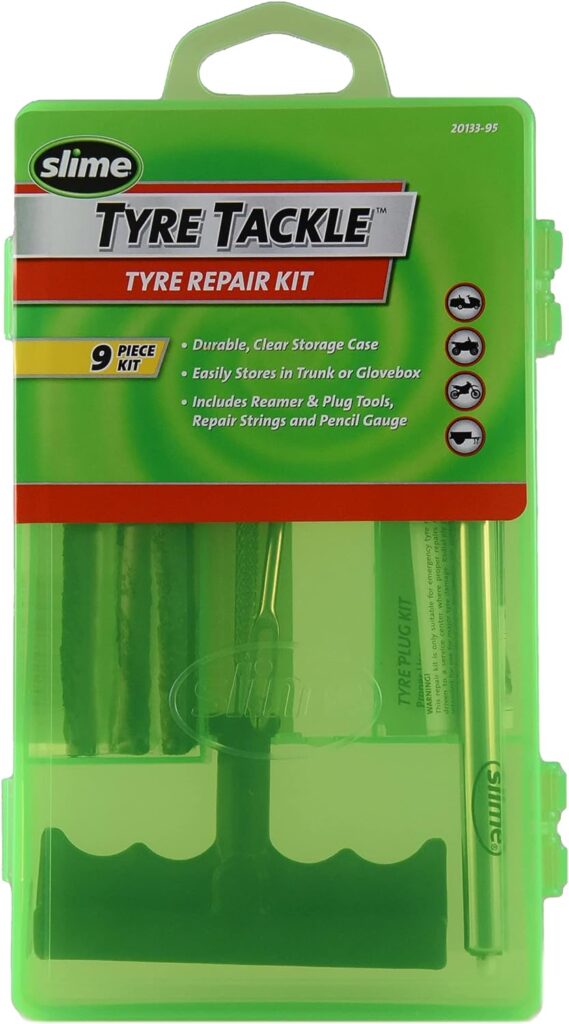 Slime 20133 Tire Repair Tackle Kit, Large, Contains Strings, Tools and Pencil Guage, 9 Pieces