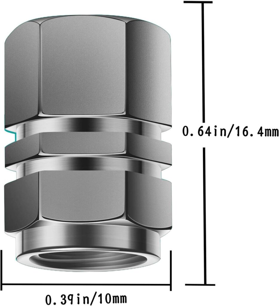 AIEX 8 Packs Aluminum Tire Valve Stem Caps with Gasket Universal Hexagon Valve Covers Replacement for Cars, SUV, Bike, Bicycle, Motorcycles,Airproff, SealScrew-On, Easy-Grip(Silver)
