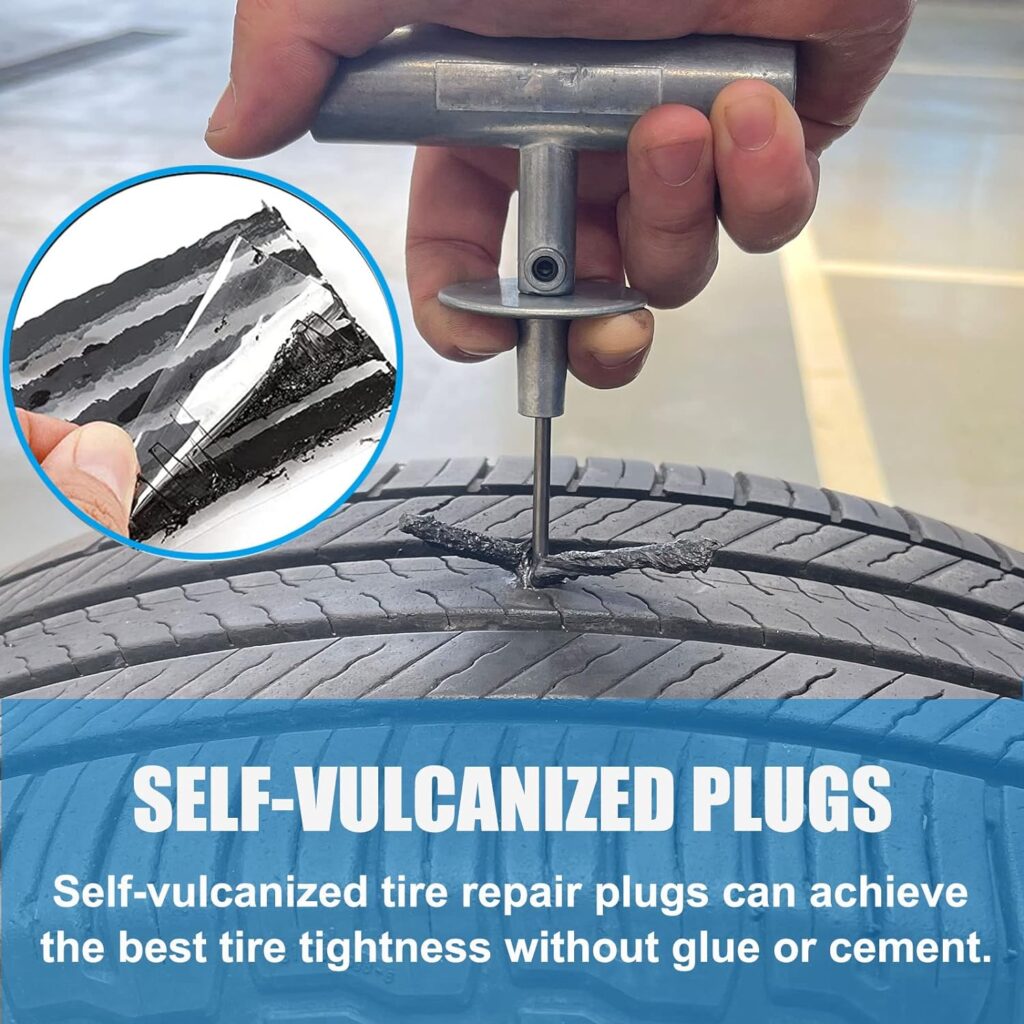 LOGOL Tire Plugs Heavy Duty (4, 30pcs).Tire Repair Strings for Puncture Repair are Suitable for Tubeless Tires Car, Light Truck, Motorcycle, ATV, UTV. etc.…