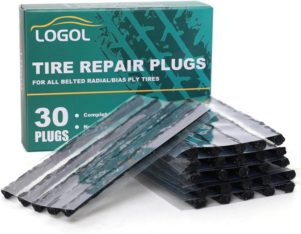 LOGOL Tire Plugs Heavy Duty (4, 30pcs).Tire Repair Strings for Puncture Repair are Suitable for Tubeless Tires Car, Light Truck, Motorcycle, ATV, UTV. etc.…