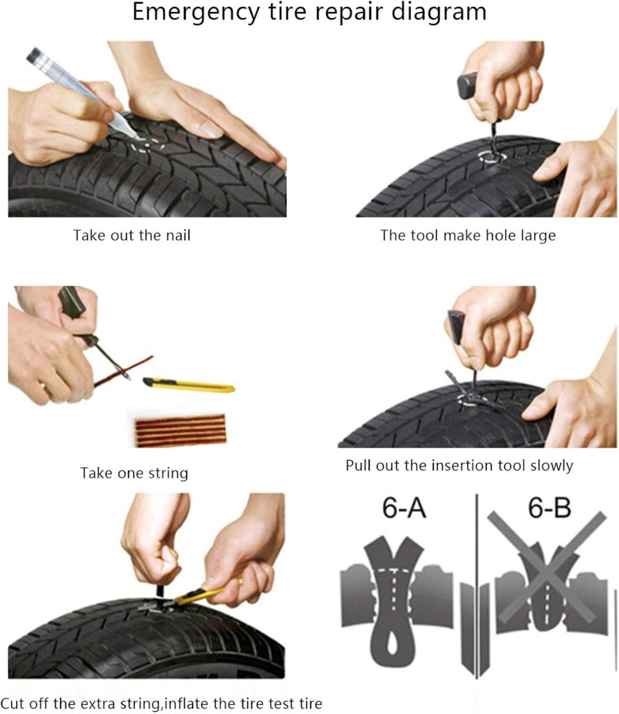 100pcs Tire Repair Plugs, 100x3mm Tire Plugs, Tubeless Tyre Rubber Sealing Strip, Roadside Off-Road Tires Emergency Puncture Recovery Repair Strings for Cars, Trucks, Motorcycles, ATV, Mower (black)
