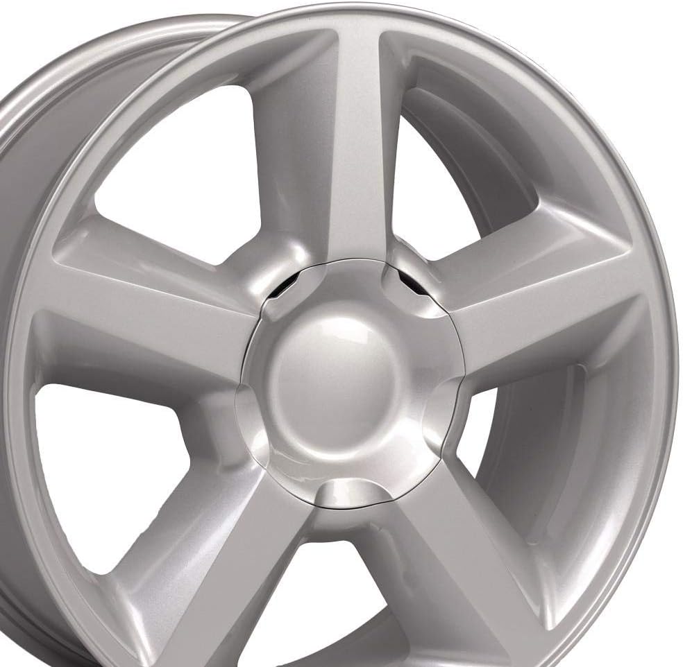 OE Wheels LLC 20 inch Rims Fit pre-2019 Silverado Sierra pre-2021 Tahoe Suburban Yukon Escalade CV83 20x8.5 Silver Wheel Hollander 5308