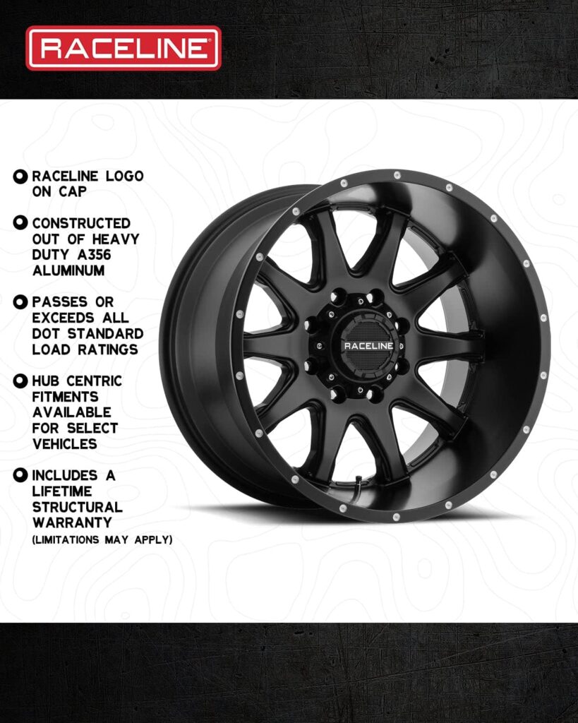 Raceline Wheels 156B SURGE Wheel Gloss Black Milled 18X85X127 Bolt Pattern +35mm Offset/(5.88B/S) 6 Spoke Aluminum Passenger Car Wheels, Full Size Replacement Black Car Rims