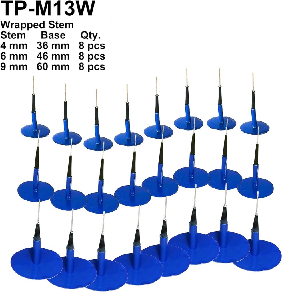 ZERINT TP-M13W Combination Repair Unit Kit, Tire Repair Patch Plug Kit 1/6 x 1 3/8, 1/4 x 1 3/4 and 3/8 x 2 3/8 Wrapped stem 8 pcs Each