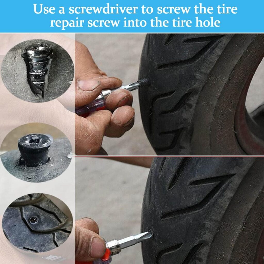 30 Pcs Tire Repair Rubber Nail, Tire Repair Nail Tire Repair Rubber Screws Fast Tool Self-Service Tire Repair Nail Vacuum Tire Repair Rubber Nail, Suitable for Car Motorcycle Jeep Tire Puncture Repair