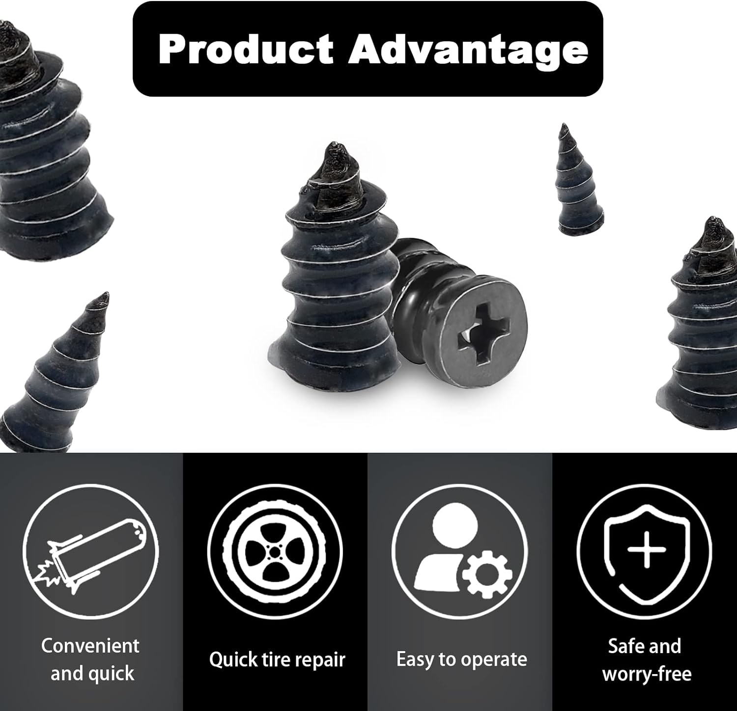 thumbnail image 2 of 10-50 TIRE REPAIR Screw In Rubber Plug Nail Car Tyre Puncture Repair Kit Offroad $13.55 - CA 2 of 10