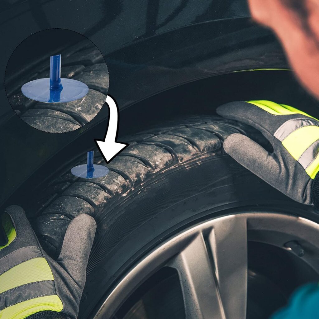 Frienda Tire Patches Kit Rubber Tire Repair Patch Mushroom Plug Kit Rubber Puncture Repair Plug Nail Tire Repair Film Car Tire Repair Patch for Vehicle (24,1.42 x 0.16 Inch)
